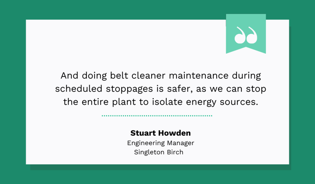 quote on how doing belt maintenance improves safety