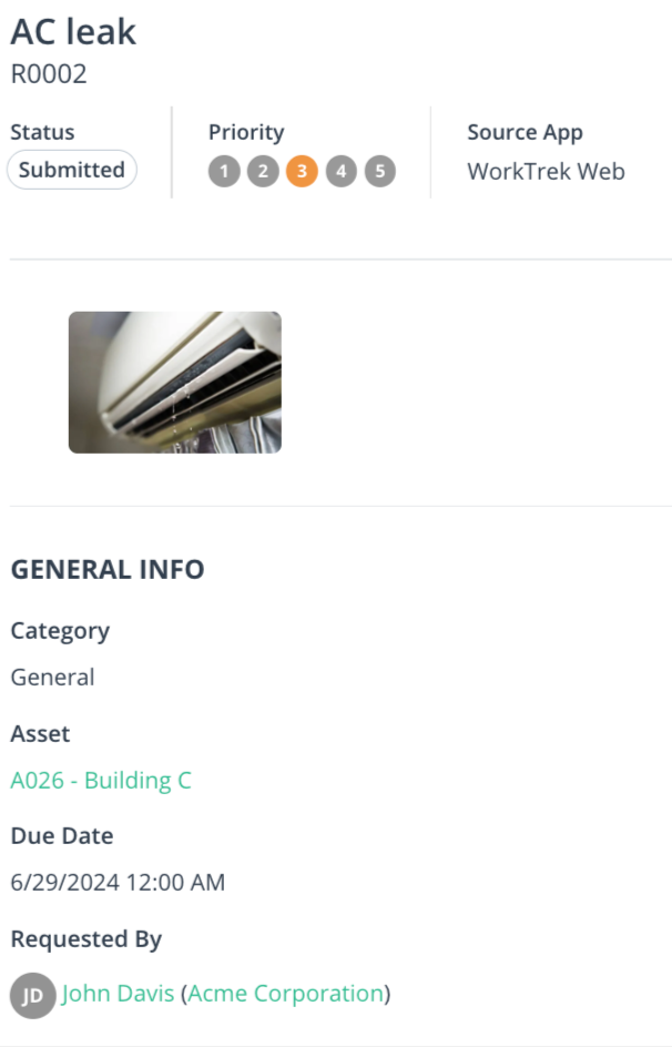 worktrek work log screenshot