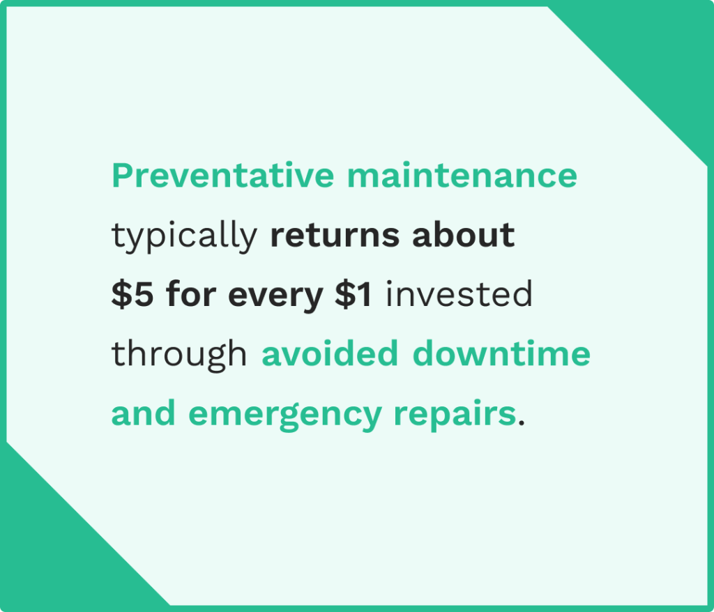 Data on the preventive maintenance in the farm equipment maintenance