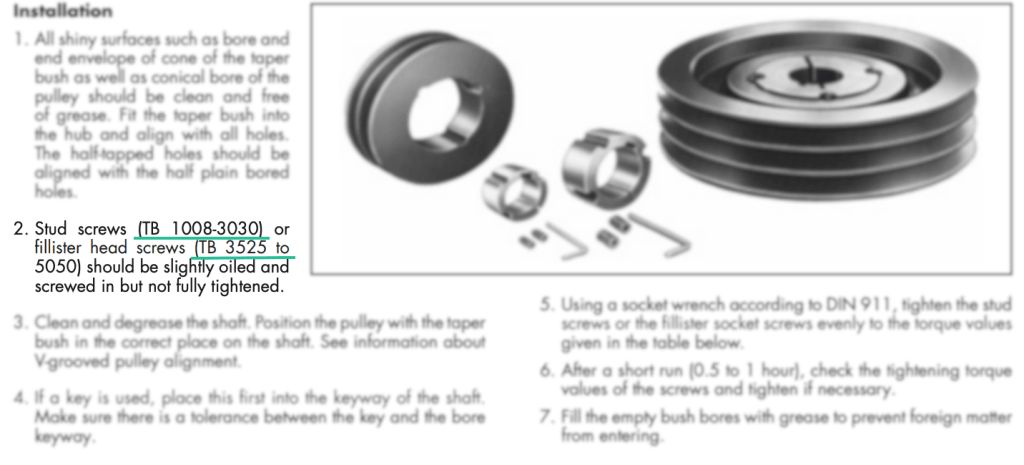 Mechanical pulley installation instruction diagram