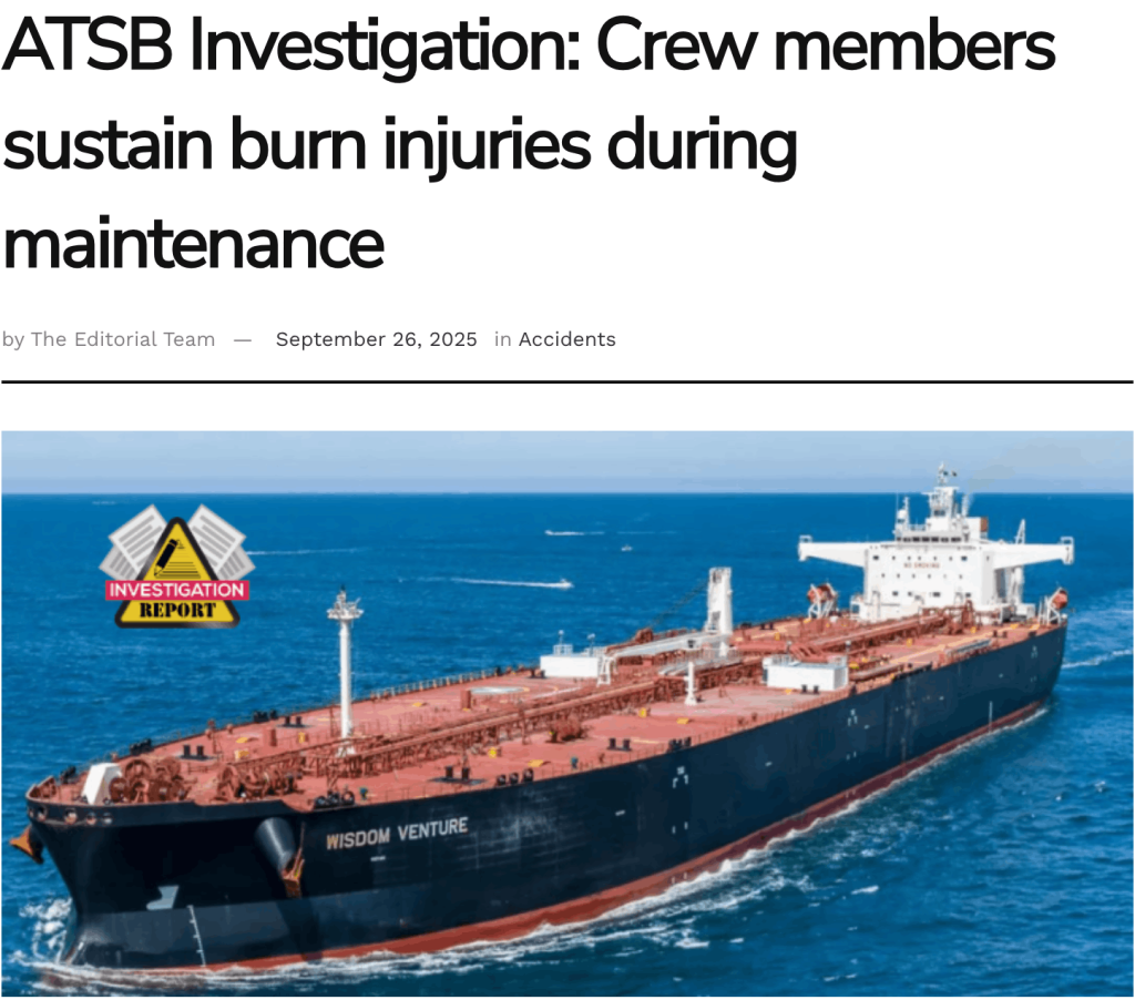 ATSB Investigation: Crew members sustain burn injuries during maintenance news article headline