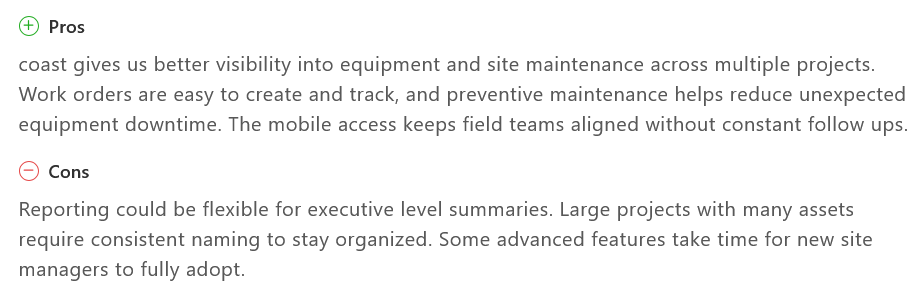 Coast user review on Capterra