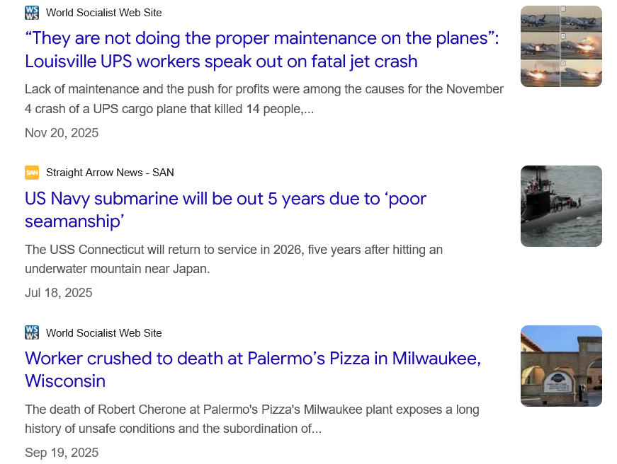 Examples of news headlines highlighting consequences of poor maintenance and safety failures