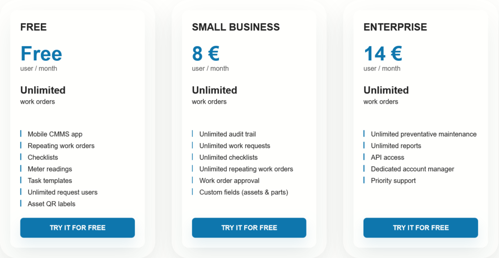 Maintainly dashboard