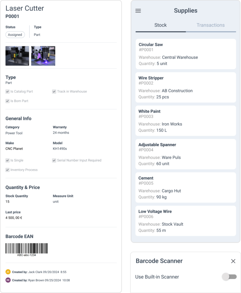 WorkTrek dashboard
