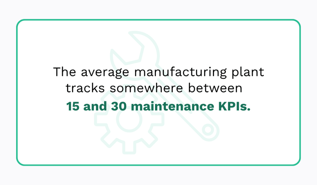 The average number of maintenance KPIs manufacturing facilities typically track