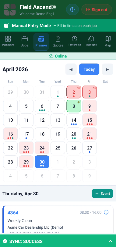 Field Ascend dashboard