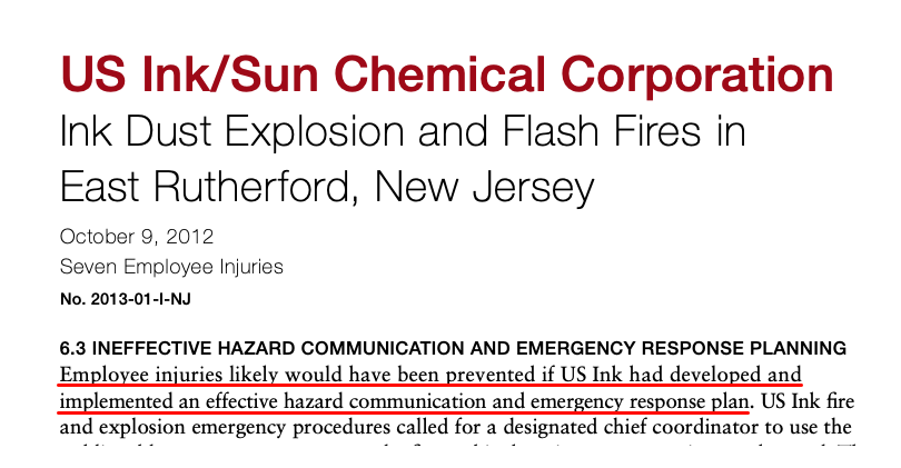 US Ink/Sun Chemical Corporation case