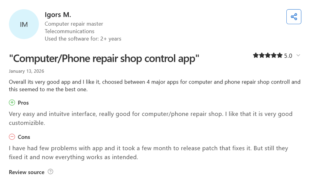RO App review on Capterra