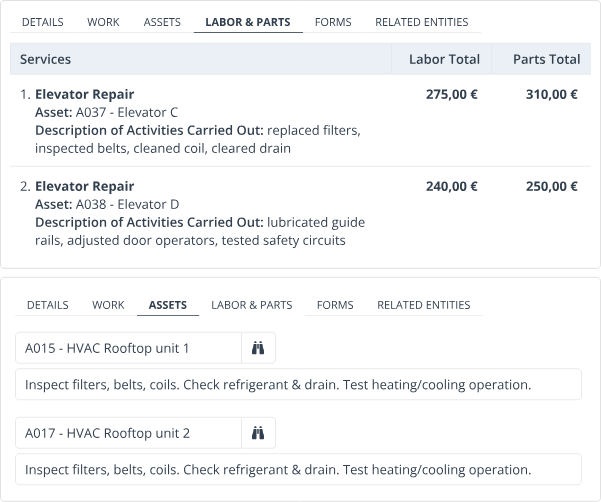 WorkTrek dashboard