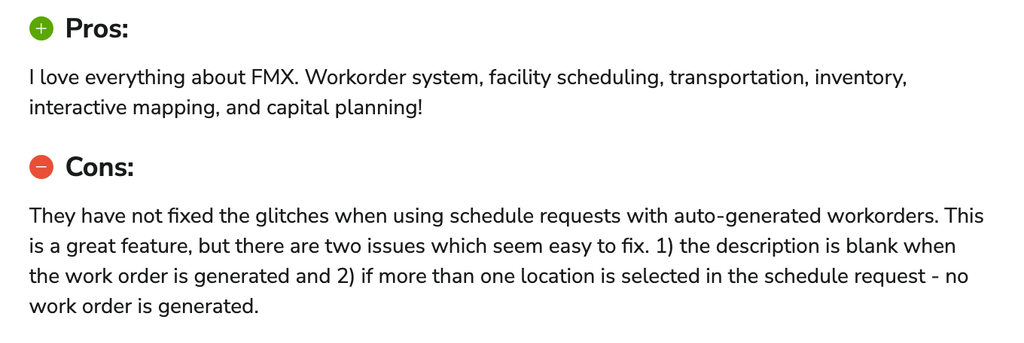 Customer review of FMX on Software Advice